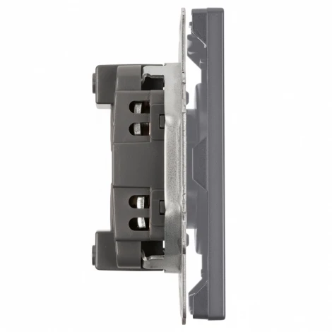 Розетка 1-местная с з/ш, б/з (механизм) СЗК 250В 16А RST16-5109-10ZK платиново-серый soft touch Stekker Эмили 50242