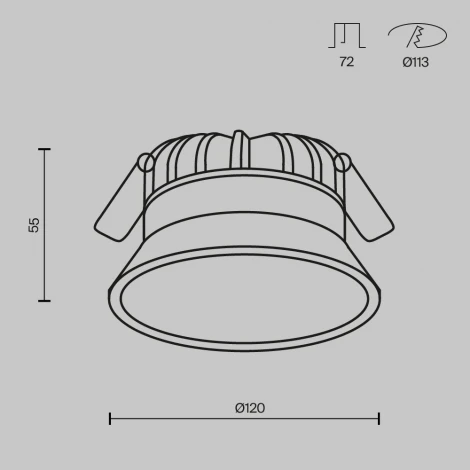 Встраиваемый светильник 12W Maytoni Okno DL055-12W3-4-6K-W (LED, 220V, IP44)