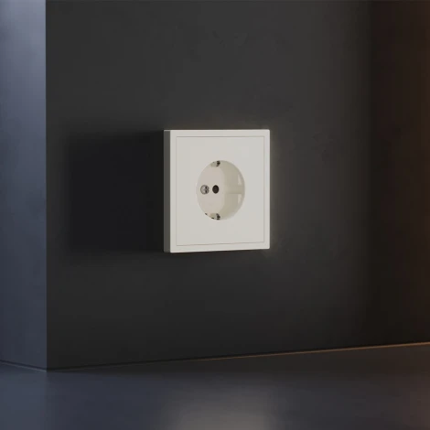 Накладка для розетки с заземлением и защитными шторками (хлопок) Voltum S70 VLS000713