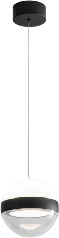 Подвесной светильник Odeon Light Roni 5075/9L черный/прозрачн./молочный/металл/акрил LED 9W 4000K 480лм (220V, на проводе, шар)