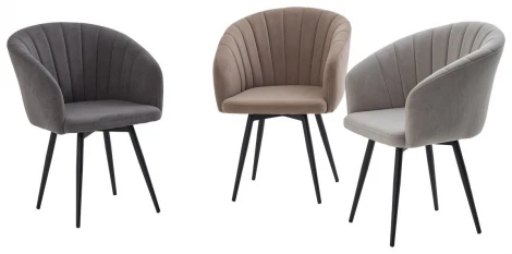 Стул МИШЕЛЬ 360 град. поворот. цвет B28 Темно-серый, велюр / черный каркас M-City 64749