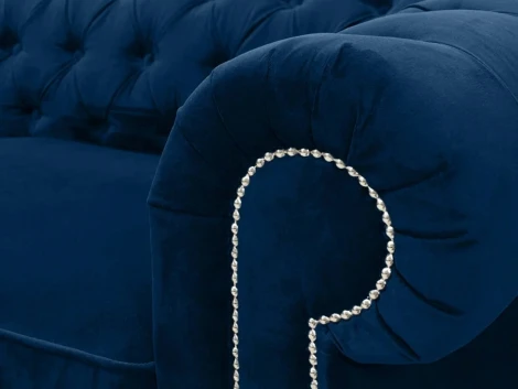Диван Chesterfield ОГОГО (арт.344639), (Ткань/Синий)