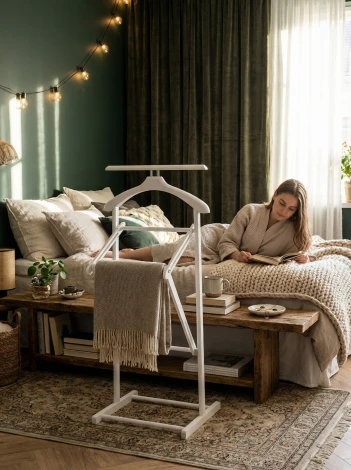 Вешалка костюмная складная В 21Н белый Mebelik 009623