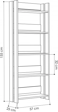 Стеллаж прямой LEVE MASSIMO BOOKCASE LEV00644