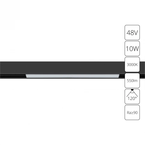 Трековый светильник магнитный Arte Lamp Linea A4672PL-1BK (LED, 48V)