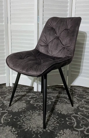 Обеденный стул M-City MONACO 912-06 DARK GREY темно-серый, велюр/черный каркас