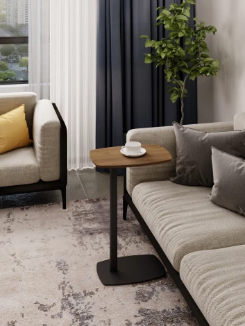 Стол придиванный Дей орех кантри/черный Mebelik 009795