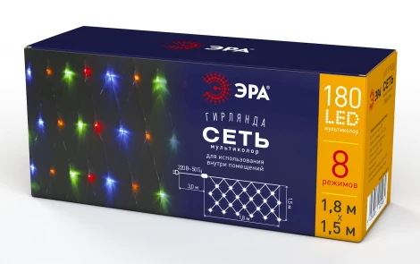 Светодиодная гирлянда Сеть 1,8*1,5м ЭРА ENIS-01M