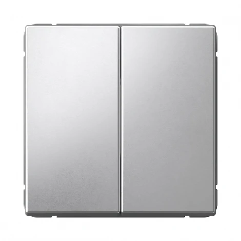 Переключатель двухклавишный (алюминий) Systeme Electric GAL000365