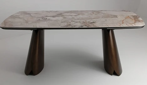 Стол ИМБЕРТ (IMBERT) 180 цвет ПАТАГОНИЯ (GLOSS PATAGONIA), керамика / МЕДНЫЙ БРАШИРОВАННЫЙ, ®DISAUR M-City 64673