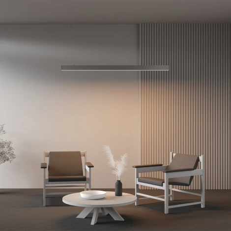 Подвесной светильник линейный светодиодный Maytoni Technical LL312037 3000K 35x67 серебро 1,5 м