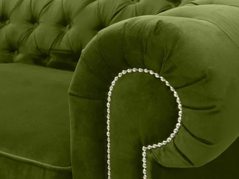 Диван Chesterfield ОГОГО (арт.344636), (Ткань/Зеленый)