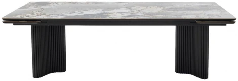 Стол АДАЖИО 240 (320) см цвет МИНЕРАЛ (MINERAL STONE NATURAL), керамика / Черный каркас M-City 64410