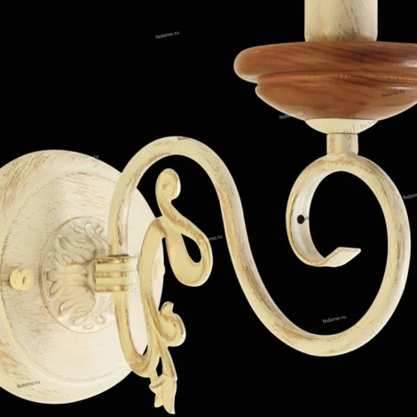 Бра Natali Kovaltseva Luxury Wood, 1 лампа, белый с золотом и коричневым