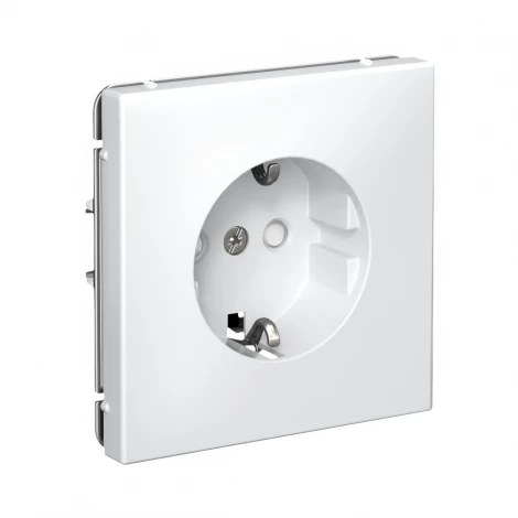 Розетка с заземлением и шторками (белый) Systeme Electric GAL000145S