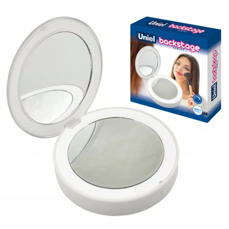 Зеркало с подсветкой Uniel ULK-F70 2AAA WHITE (LED, выключатель, круглые)