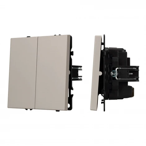 Механизм выключателя двухклавишный перекрёстный SWT-NOBE-MKX2-SFPL-CA (230V, 10A) (Arlight, Кашемир) 061791