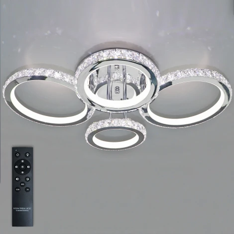 Потолочная люстра Natali Kovaltseva INNOVATION STYLE 83009 (регулировка яркости, LED, 220V, пульт управления, умный дом - LampSmart, кольцо)