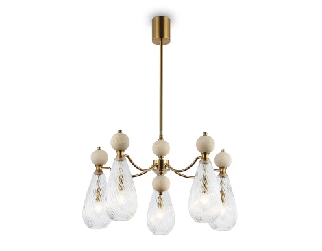 Потолочная люстра на штанге с травертином Ambrella Ceramo Modern LH53286