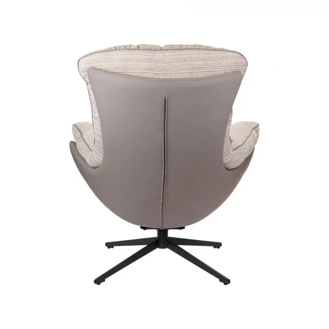 Кресло HUG серый в полоску, экокожа, шенилл Bradex Home FR 1068