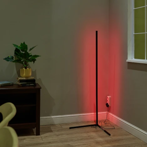Торшер светодиодный, 10W, RGB свет, диммер. Пульт ДУ (в/к), черный Uniel ULM-T630 10W/RGB/DIM/RC BLACK