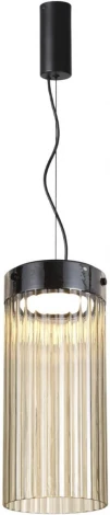 Подвесной светильник каскадный Odeon Light Pillari 5047/10L черный/светл.янтарный/металл/стекло LED 10W 4000К 1237Лм (220V, на проводе, круглые)
