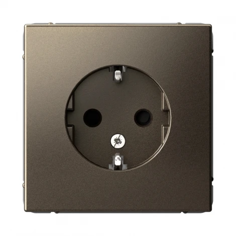 Розетка с заземлением и шторками (мокко) Systeme Electric GAL000645