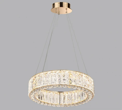 Подвесной светильник Odeon Light Version 5071/60L золото/прозрачный/металл/хрусталь/стекло LED 60W 3700K (220V, на тросе, кольцо)