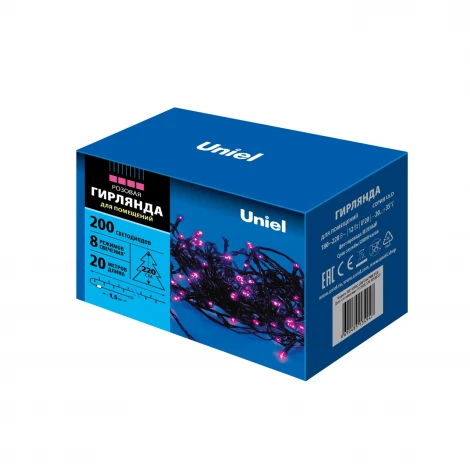 Гирлянда Uniel ULD-S2000-200/DGA PINK IP20