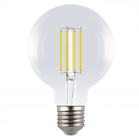 Лампа светодиодная, форма "шар", прозрачная, белый свет 4000K Uniel Яркая A++ LED-G95-5W/4000K/E27/CL GLY01TR