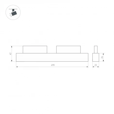 Трековый светильник MAG-ORIENT-FLAT-L690-24W Day4000 (WH, 100 deg, 48V, DALI) (Arlight, IP20 Металл) 037913(1)