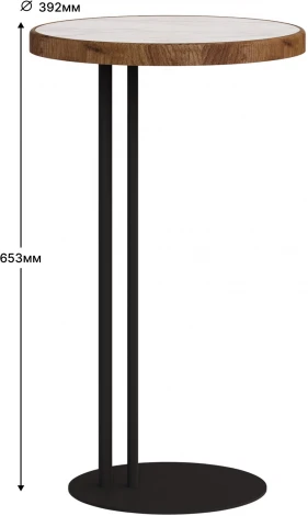 Придиванный стол Кальяри лайт/вяз браун/черный 4320091502