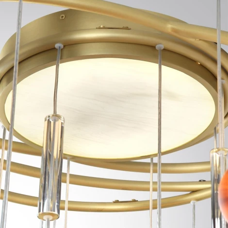 Потолочная люстра Odeon Light Callisto 5457/21C светлая сатин.латунь/белый/бежевый/коричневый/металл/стекло G9 x 20 x 5W + LED 20W 2500K