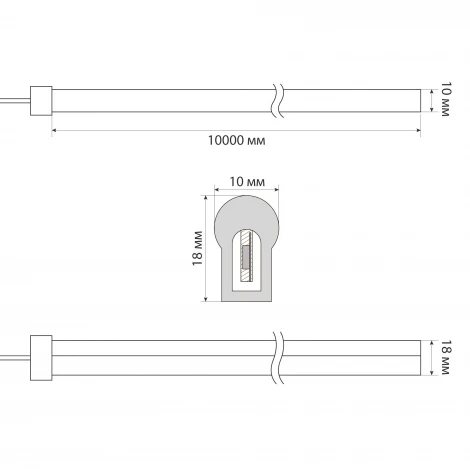 Светодиодная лента Uniel ULS-N22 10M/RGB/1.5M IP67 RRP100C01