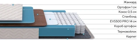 PROxSON Матрас FIRST Cocos Flat M (Ткань Синтетический жаккард) 180x200