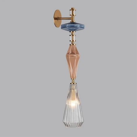 Бра Odeon Light Terra 5414/1WB античная бронза/терракот/синий/стекло/керамика E14 1*40W (220V)
