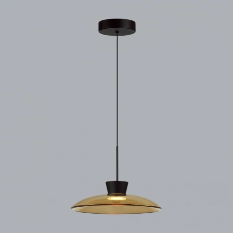 Подвесной светильник Odeon Light Saucer 5055/9LA черный/янтарный/металл/стекло LED 9W 3000К (220V, на проводе)