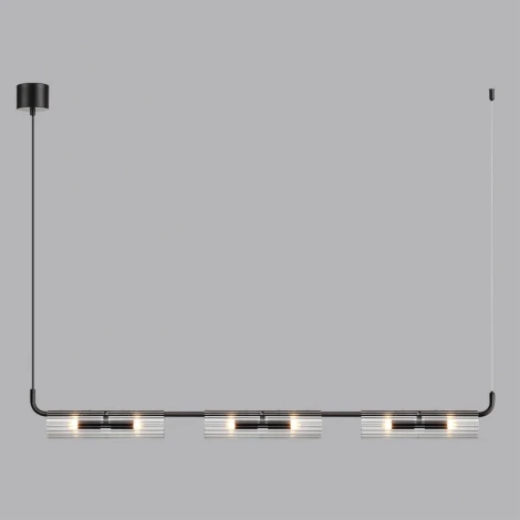 Подвесной светильник Lumion Toronto 6561/6 черный/прозрачный/металл/стекло G9 6*20W 220V (на проводе)