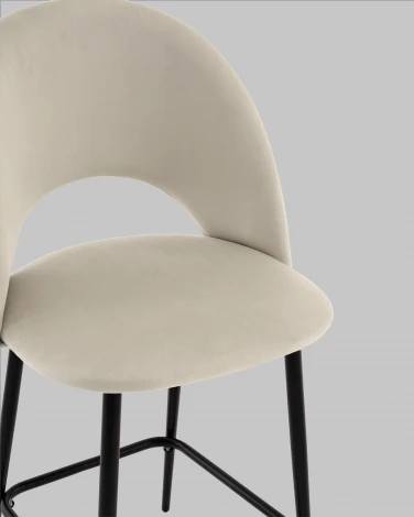 Стул полубарный Меган SN велюр бежевый Stool Group УТ000042227