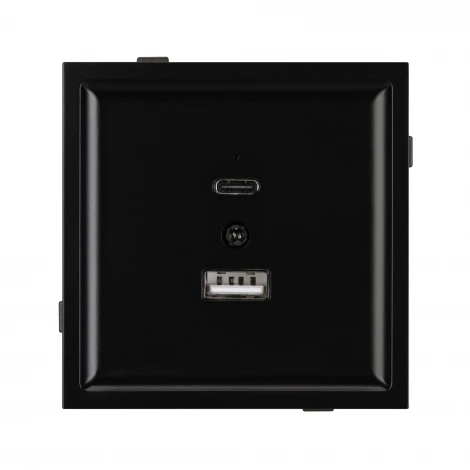 Механизм USB розетки SCT-TENDO-MUAC-PL-BK (5V, 3A, QC3) (Arlight, Черный) 054095