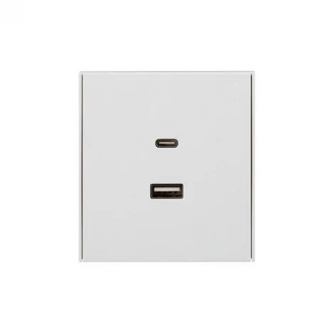 Розетка USB-A+Type-C 3А с функцией быстрой зарядки жемчуг Kranz Strong KR-78-0734-4
