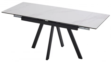 Стол НЕО-2 115 цвет MATTE БЕЛЫЙ МРАМОР, керамика / Черный каркас M-City 64713