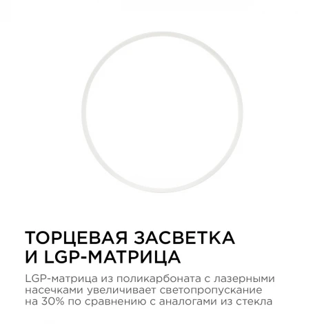 Потолочный светильник светодиодный круглый 220В 24Вт 1920лм изолированный драйвер 4500К Apeyron 06-42