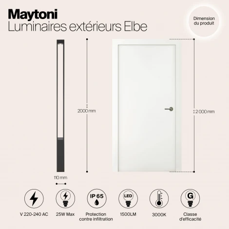 Наземный светильник Maytoni Elbe O424FL-L25GF (LED, 220V, IP65)