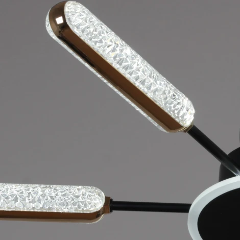 Потолочная люстра светодиодная с пультом с регулировкой цветовой температуры и яркости Reluce 08290-0.3-06 BK+GD