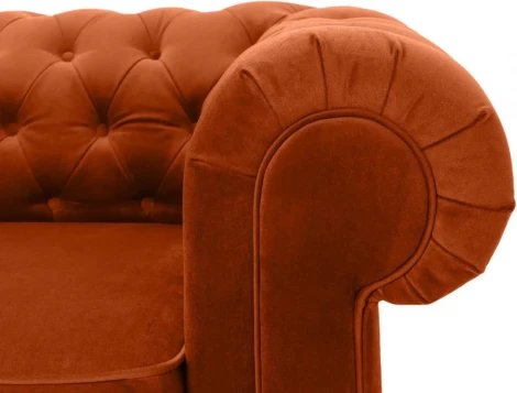 Диван Chesterfield ОГОГО (арт.344551), (Ткань/Оранжевый)