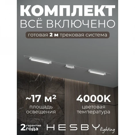Трековая система в сборе однофазная встраиваемая 220V 58W Hesby Lighting Skylite №10 HSBL_kompl_S010_VI2W4K