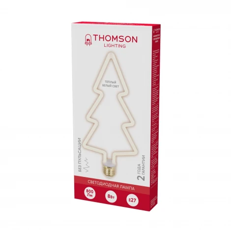 Лампочка светодиодная филаментная белая трубка E27 8W Thomson Deco Fir Tree TH-B2406