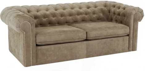 Диван Chesterfield ОГОГО (арт.329616), (Ткань/Светло-коричневый)