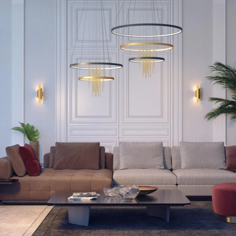 Подвесной светильник ярусный Odeon Light Monica 3901/63L (LED, 220V, подвески, на тросе, кольцо)